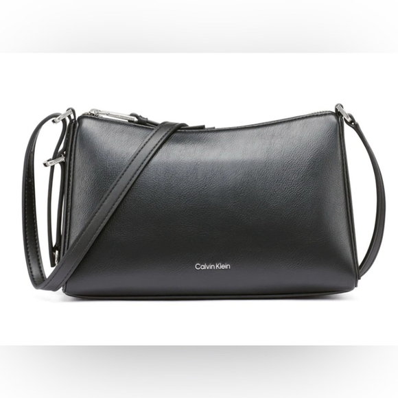 Calvin Klein Black Mandy Crossbody Bag Adjustable Strap NWT MSRP $138 - Picture 1 of 9